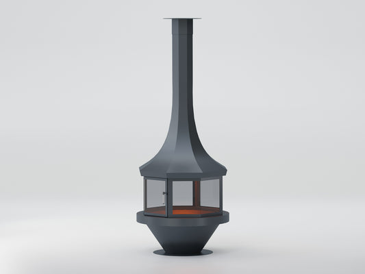 Sekizgen Model Orta Şömine 100X100 | Dodok Home
