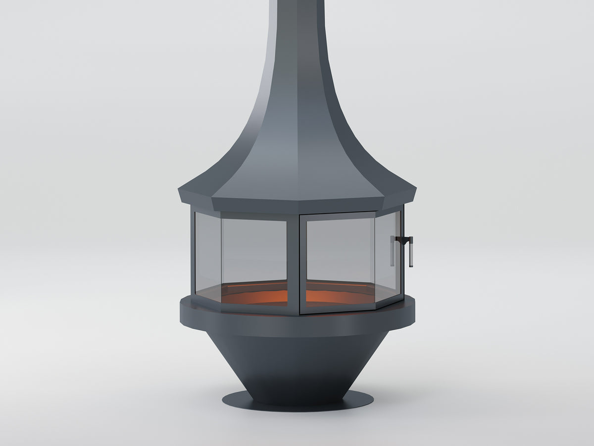 Sekizgen Model Orta Şömine 100X100 | Dodok Home
