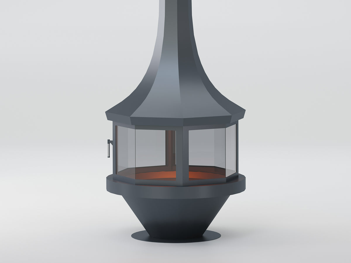 Sekizgen Model Orta Şömine 100X100 | Dodok Home
