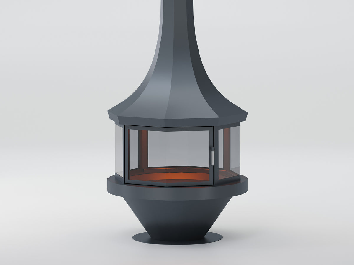 Sekizgen Model Orta Şömine 100X100 | Dodok Home