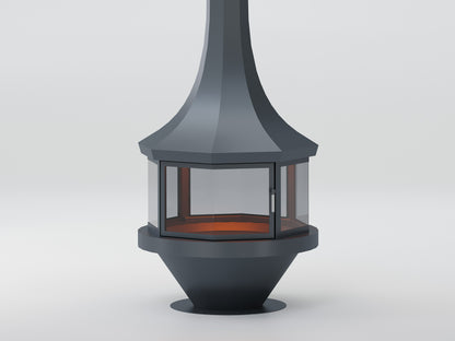 Sekizgen Model Orta Şömine 100X100 | Dodok Home