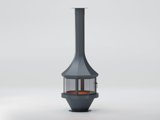 Sekizgen Model Orta Şömine 90X90 | Dodok Home
