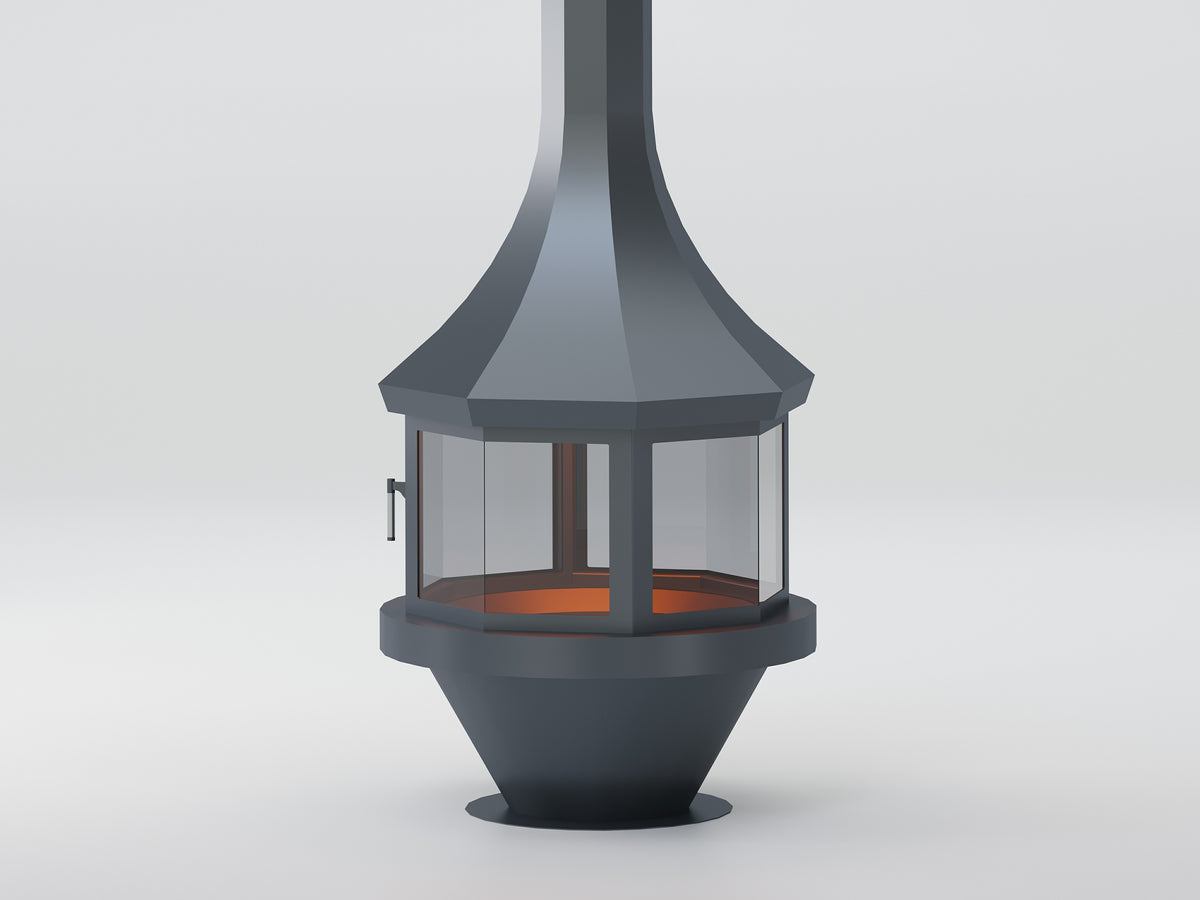 Sekizgen Model Orta Şömine 90X90 | Dodok Home