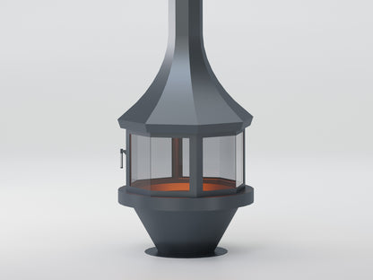 Sekizgen Model Orta Şömine 90X90 | Dodok Home