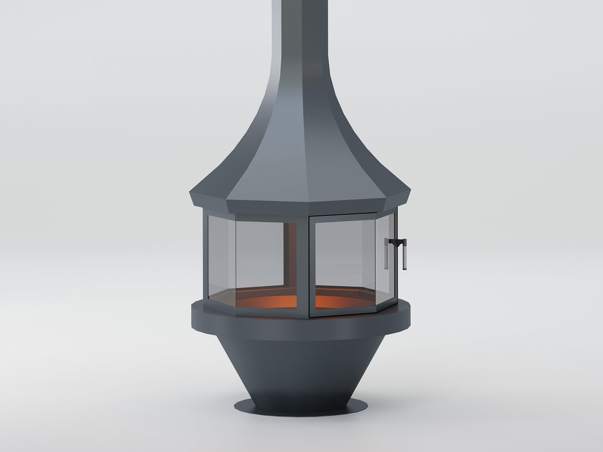 Sekizgen Model Orta Şömine 90X90 | Dodok Home