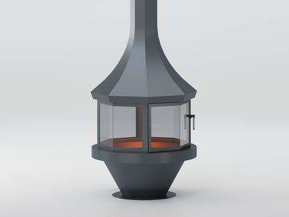 Sekizgen Model Orta Şömine 90X90 | Dodok Home