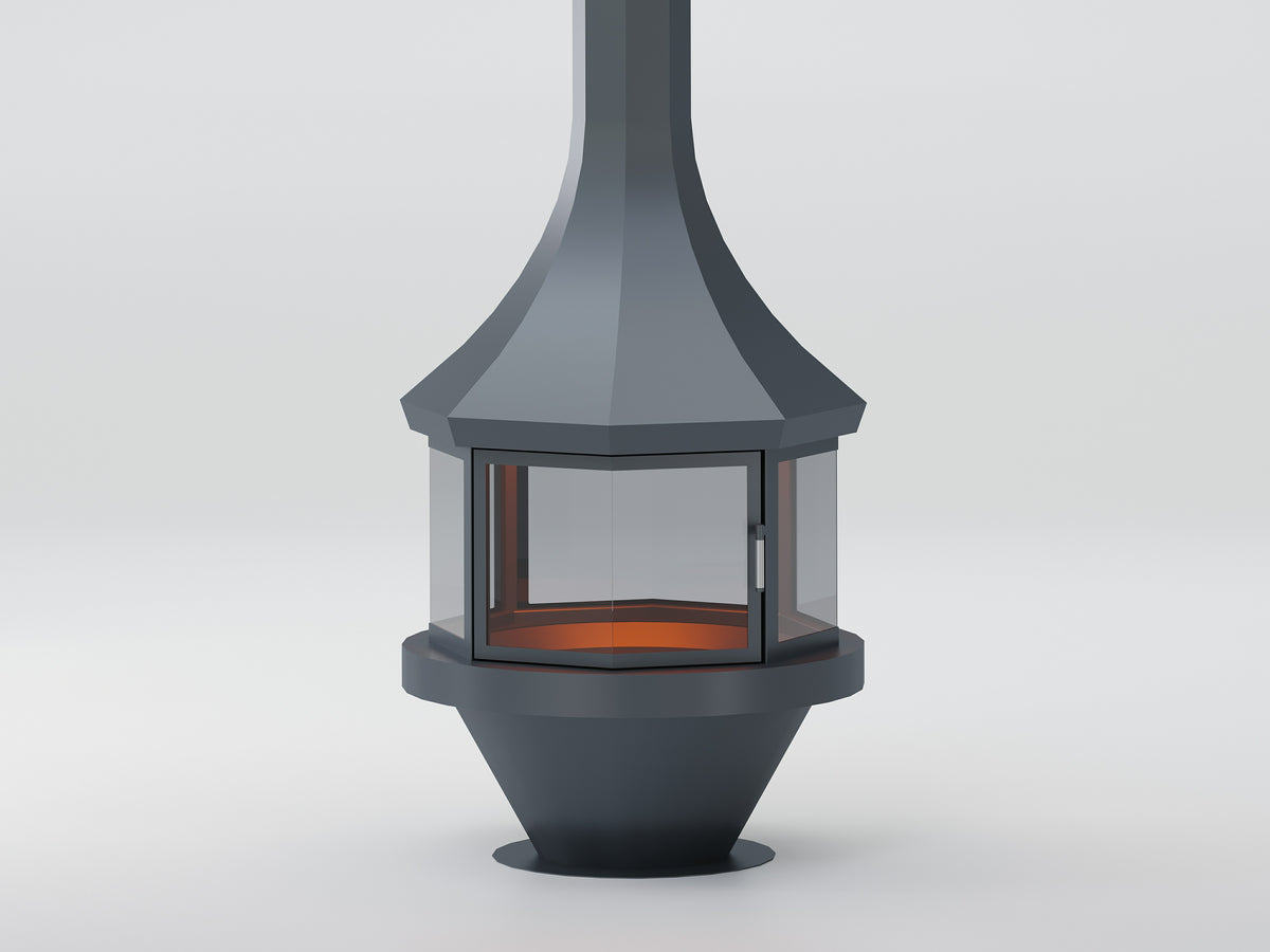 Sekizgen Model Orta Şömine 90X90 | Dodok Home