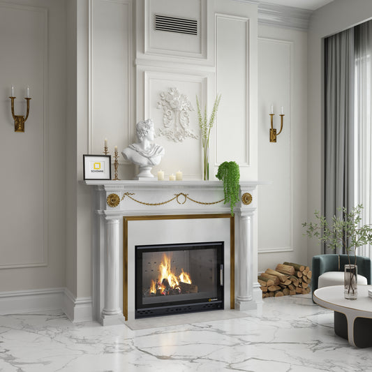 Siyah Camlı Klapeli Döküm Şömine Haznesi Tek Camlı | Dodok Home