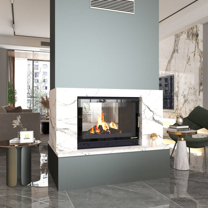 Siyah Camlı Klapeli Döküm Şömine Haznesi Tünel | Dodok Home