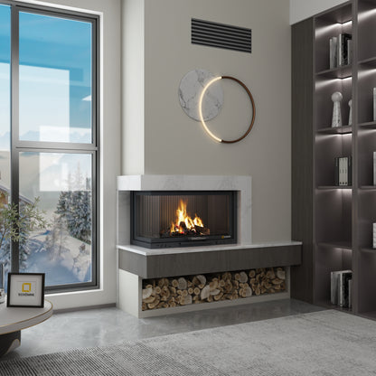 Sol Camlı Asansörlü Şömine Haznesi | Dodok Home