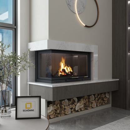 Sol Camlı Asansörlü Şömine Haznesi | Dodok Home
