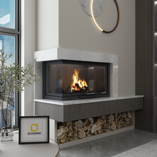 Sol Camlı Asansörlü Şömine Haznesi | Dodok Home