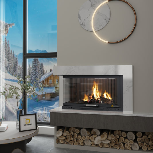 Sol Camlı Asansörlü Şömine Haznesi | Dodok Home