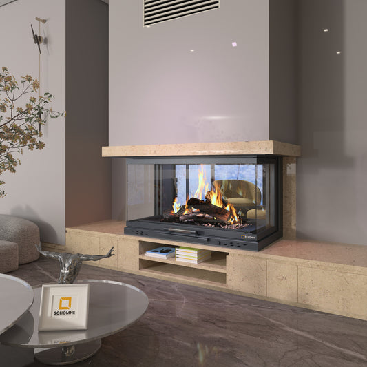 Üç Tarafı Camlı Tünel Asansörlü Şömine Haznesi | Dodok Home